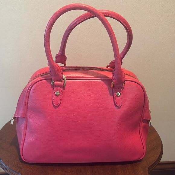 Ralph Lauren   Satchel   Leather like Epi  Pink  Goldtone hardware  Beautiful - Picture 10 of 16